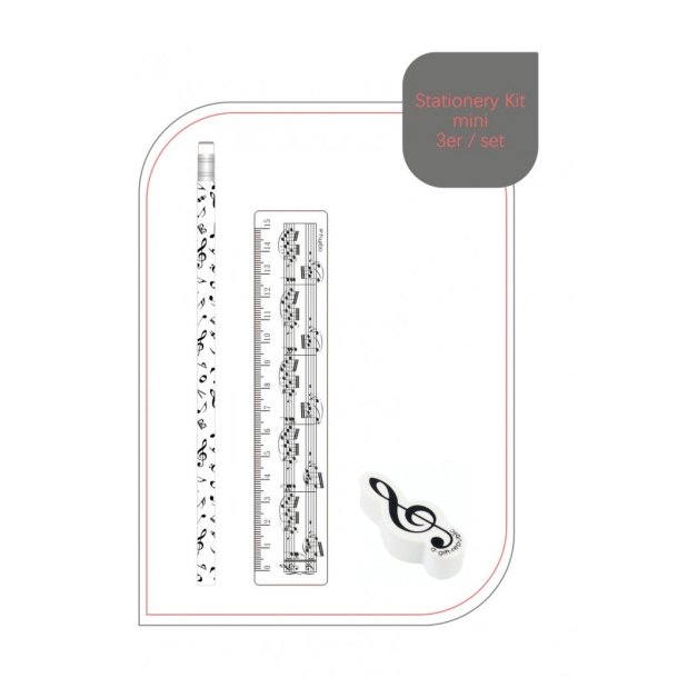 Stationery kit mini: sheet music white