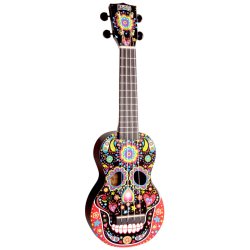 Mahalo Art Series Soprano Ukulele - Skull (Black) Med taske
