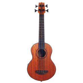 Mahalo Electric Ukulele Bass - Trans Brown With Padded Bag & Shoulder Straps
