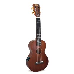 Mahalo Java Series Concert Electro Ukulele - Trans Brown With Padded Bag &amp; Shoulder Straps
