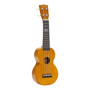Mahalo Kahiko Plus Soprano Uke - Trans Brown (bred hals) Med taske