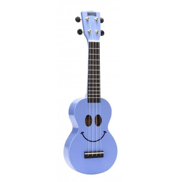 Mahalo Smiley Series Soprano Ukulele - Light Blue Med taske