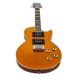 Centurion Tenor Electric Ukulele - Goldtop : Singlecut Shape. Solid Body