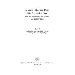 The Art of Fugue - Bach, Johann Sebastian