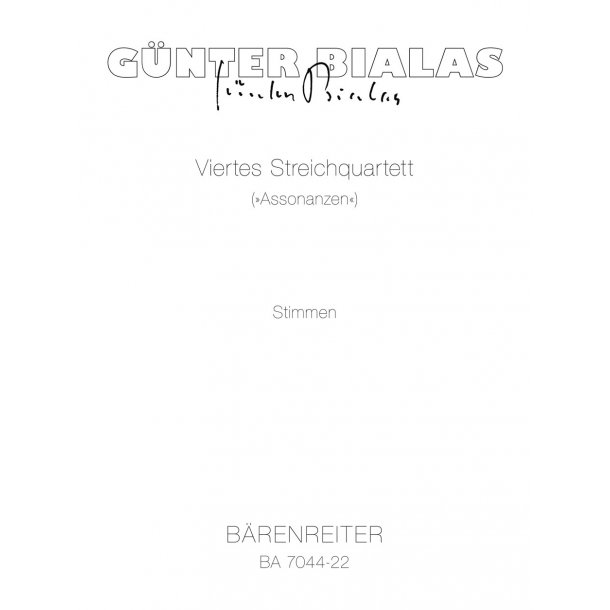 Viertes Streichquartett - Bialas, G&uuml;nter