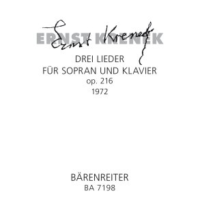 Drei Lieder - Krenek, Ernst