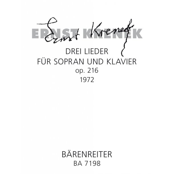 Drei Lieder - Krenek, Ernst