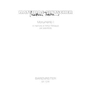 Monumento I - Pintscher, Matthias