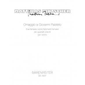 Omaggio a Giovanni Paisiello. - Pintscher, Matthias
