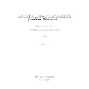 a twilight's song - Pintscher, Matthias