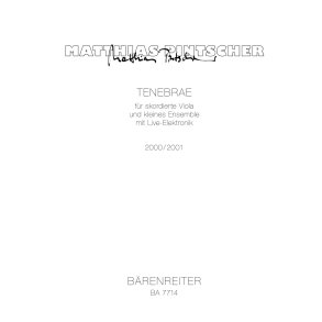 Tenebrae - Pintscher, Matthias