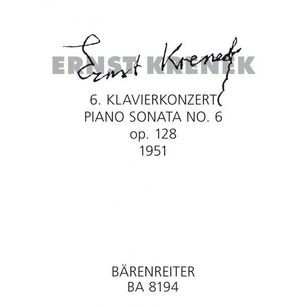 Sechste Klaviersonate - Krenek, Ernst