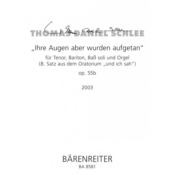 Ihre Augen aber wurden aufgetan - Schlee, Thomas Daniel