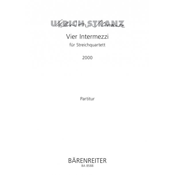 Vier Intermezzi - Stranz, Ulrich