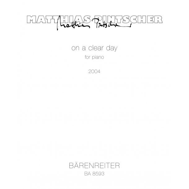 on a clear day - Pintscher, Matthias