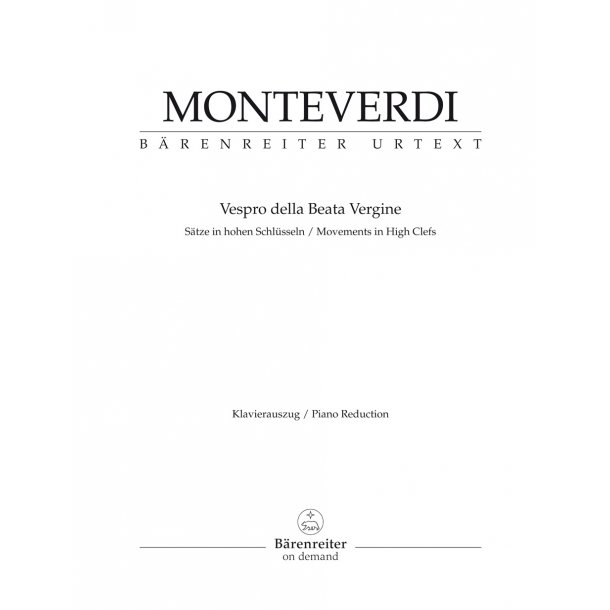 Vespro della Beata Vergine - Monteverdi, Claudio