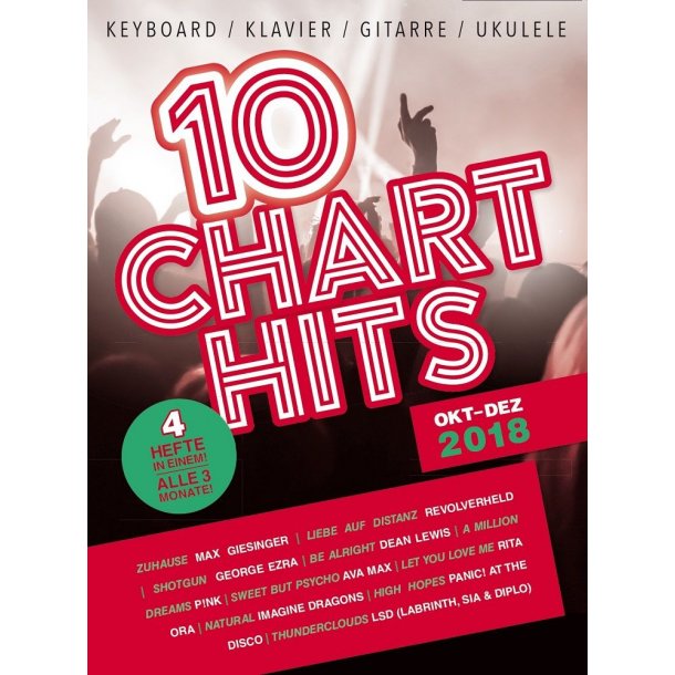 10 Charthits - Oktober bis Dezember 20184 Hefte in einem alle 3 Monate