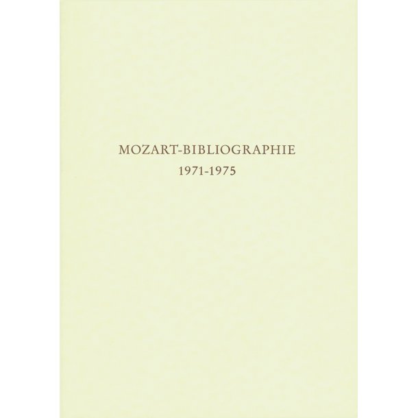 Mozart-Bibliographie. 1971-1975 - 