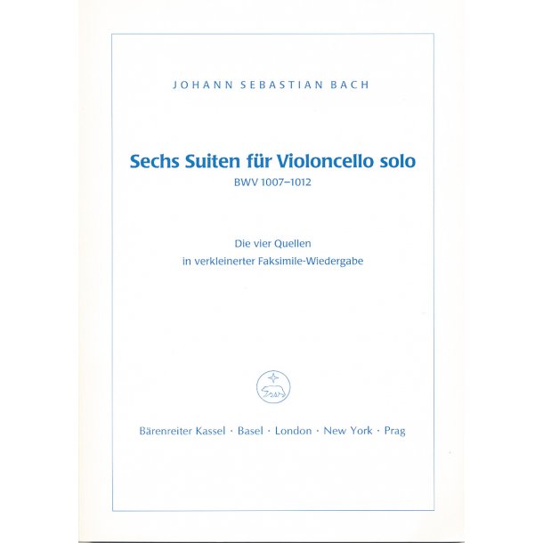 Sechs Suiten f&uuml;r Violoncello solo - Bach, Johann Sebastian