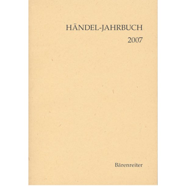 H&auml;ndel-Jahrbuch 2007, 53. Jahrgang - 