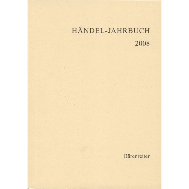H&auml;ndel-Jahrbuch 2008, 54. Jahrgang - 
