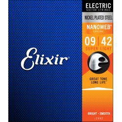 Elixir strings Nanoweb Electric guitar Nickel plated steel super light 09-42