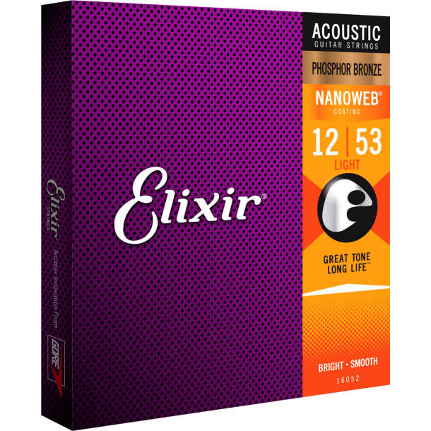 Elixir strings Nanoweb Light Phosphor Bronche Acoustic Western guitar 12-53