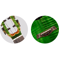 Flight Comet Tenor All Solid Electro Ukulele - Green