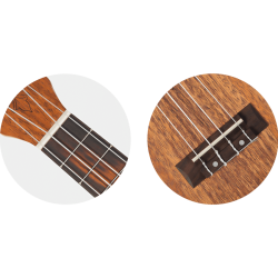 Sopran Ukulele i Mahogni med kvalitetstaske Flight DUS321 