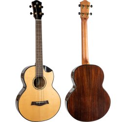 Flight Aurora Solid Top Baritone Electro Ukulele - Nat