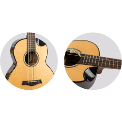 Flight Aurora Solid Top Baritone Electro Ukulele - Nat