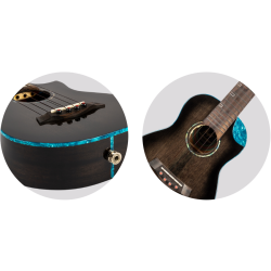 Flight Nighthawk Concert Electro Ukulele - Black Stain : All Solid