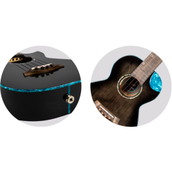 Flight Nighthawk Tenor Electro Ukulele - Black Stain : All Solid