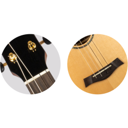 Flight Aurora Solid Top Baritone Electro Ukulele - Nat