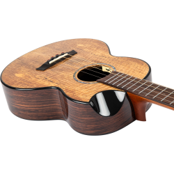Maia Baritone Electro Acoustic Ukulele Left Handed : Solid Top, Steel String