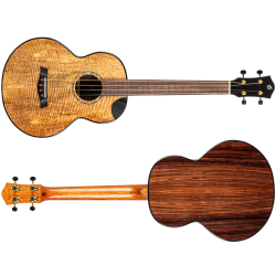Maia Baritone Electro Acoustic Ukulele Left Handed : Solid Top, Steel String