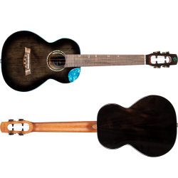 Flight Nighthawk Tenor Electro Ukulele - Black Stain : All Solid