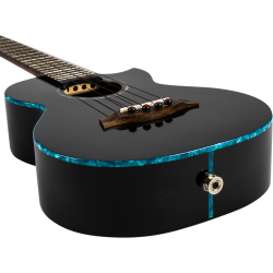 Flight Nighthawk Tenor Electro Ukulele - Black Stain : All Solid