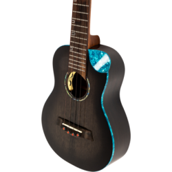 Flight Nighthawk Concert Electro Ukulele - Black Stain : All Solid