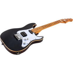 Pathfinder Tenor Electric Ukulele - Trans Black : Double-cut Shape. Solid body