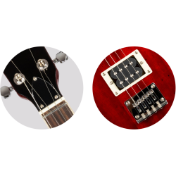 Flight Pioneer Solid Body Cherry Red Electric Ukulele