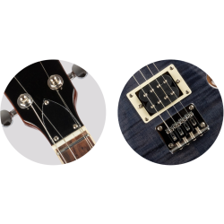 Flight Vanguard Tenor Electric Ukulele - Trans Black : Double Cut, Solid Body