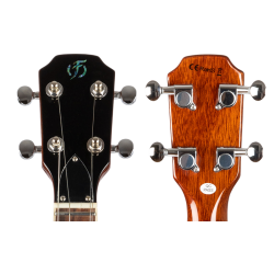 Flight Vanguard Tenor Electric Ukulele - Trans Black : Double Cut, Solid Body