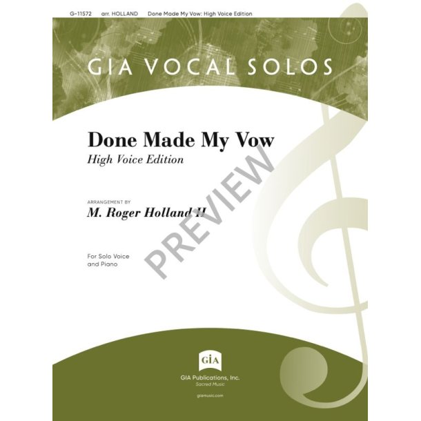 Done Made My Vow - High Voice Edition