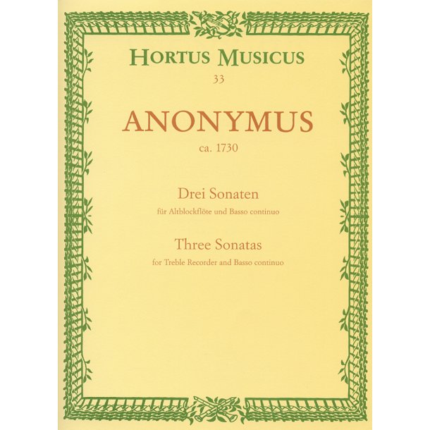 Three Sonatas - Anonymus (ca. 1730)