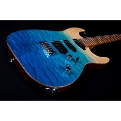 JS1000 Electric Guitar from Jet Guitars - Blue (Quilted Top) : Roasted Maple Fretboard