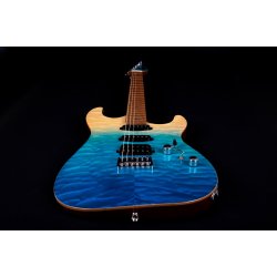 JS1000 Electric Guitar from Jet Guitars - Blue (Quilted Top) : Roasted Maple Fretboard