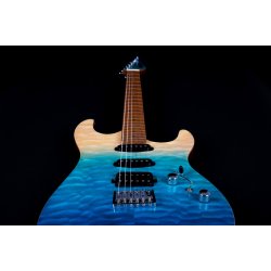 JS1000 Electric Guitar from Jet Guitars - Blue (Quilted Top) : Roasted Maple Fretboard