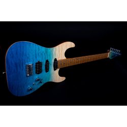 JS1000 Electric Guitar from Jet Guitars - Blue (Quilted Top) : Roasted Maple Fretboard