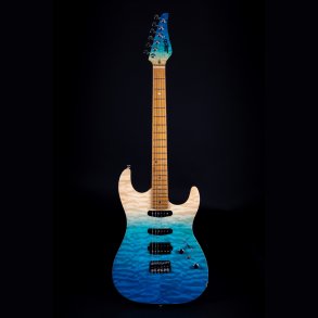 JS1000 Electric Guitar from Jet Guitars - Blue (Quilted Top) : Roasted Maple Fretboard